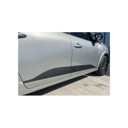 Abtibild bandou lateral compatibil Logan 3 negru mat texturat (4 bucati)