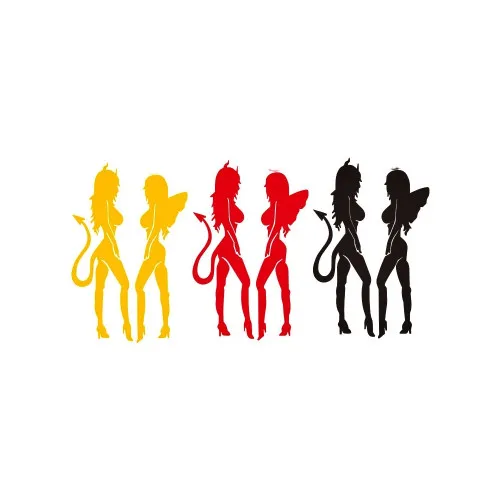 Abtibild Devil si Angel silueta auto decorativ diverse culori