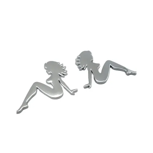 Abtibild doua fete auto argintiu relief set