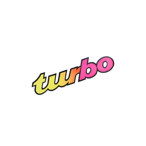 Abtibild Turbo auto 50x13.5cm rosu si galben decorativ pentru exterior si interior