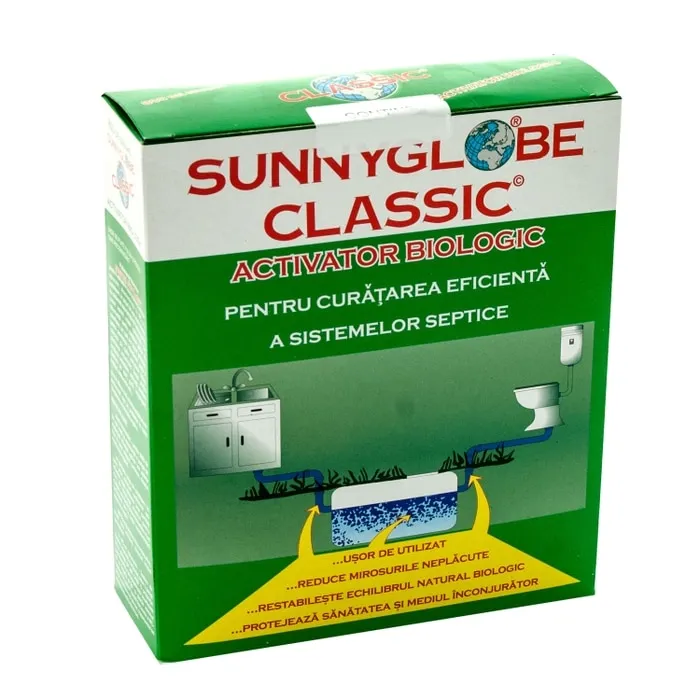 Activator biologic intretinere fose septice, Sunnyglobe Classic praf, 12 plicuri
