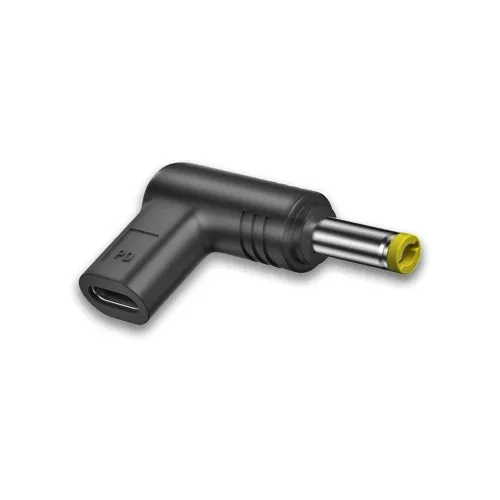 Adaptor alimentare 12V USB Type C mama la DC 5.5x2.1mm tata unghi 90° negru — imaginea 4
