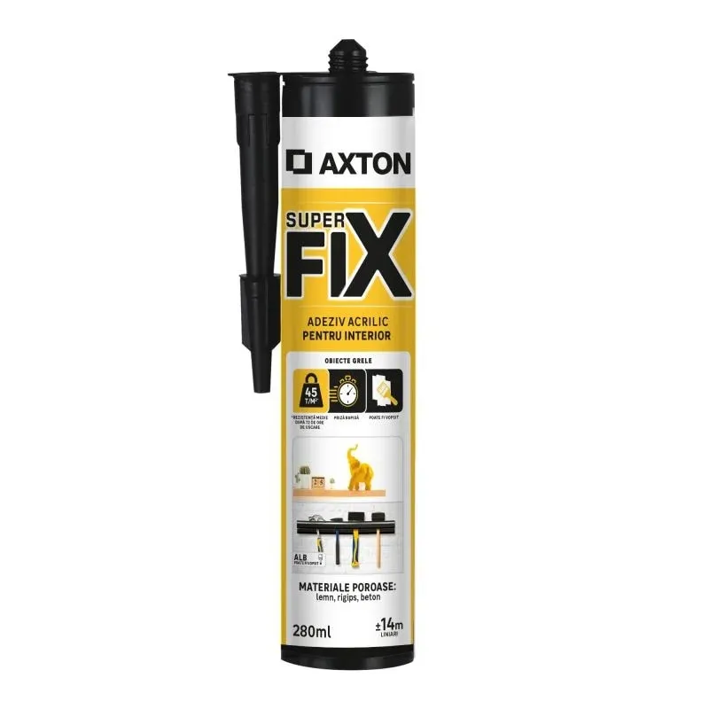 Adeziv Axton, pentru montaj, acrilic, alb, 280 ml