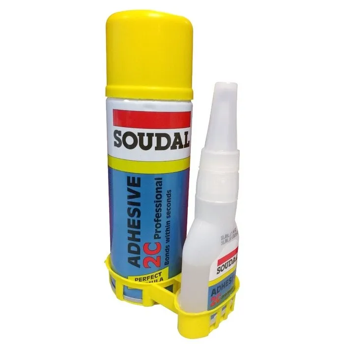 Adeziv bicomponent Soudal set adeziv instant 100 g si activator spray 400 g