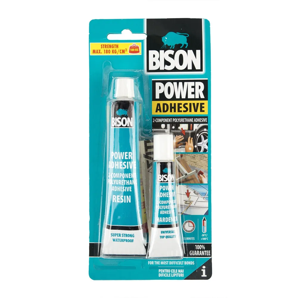 Adeziv Bison, de reparare, poliuretanic, bicomponent, 65 ml, bej