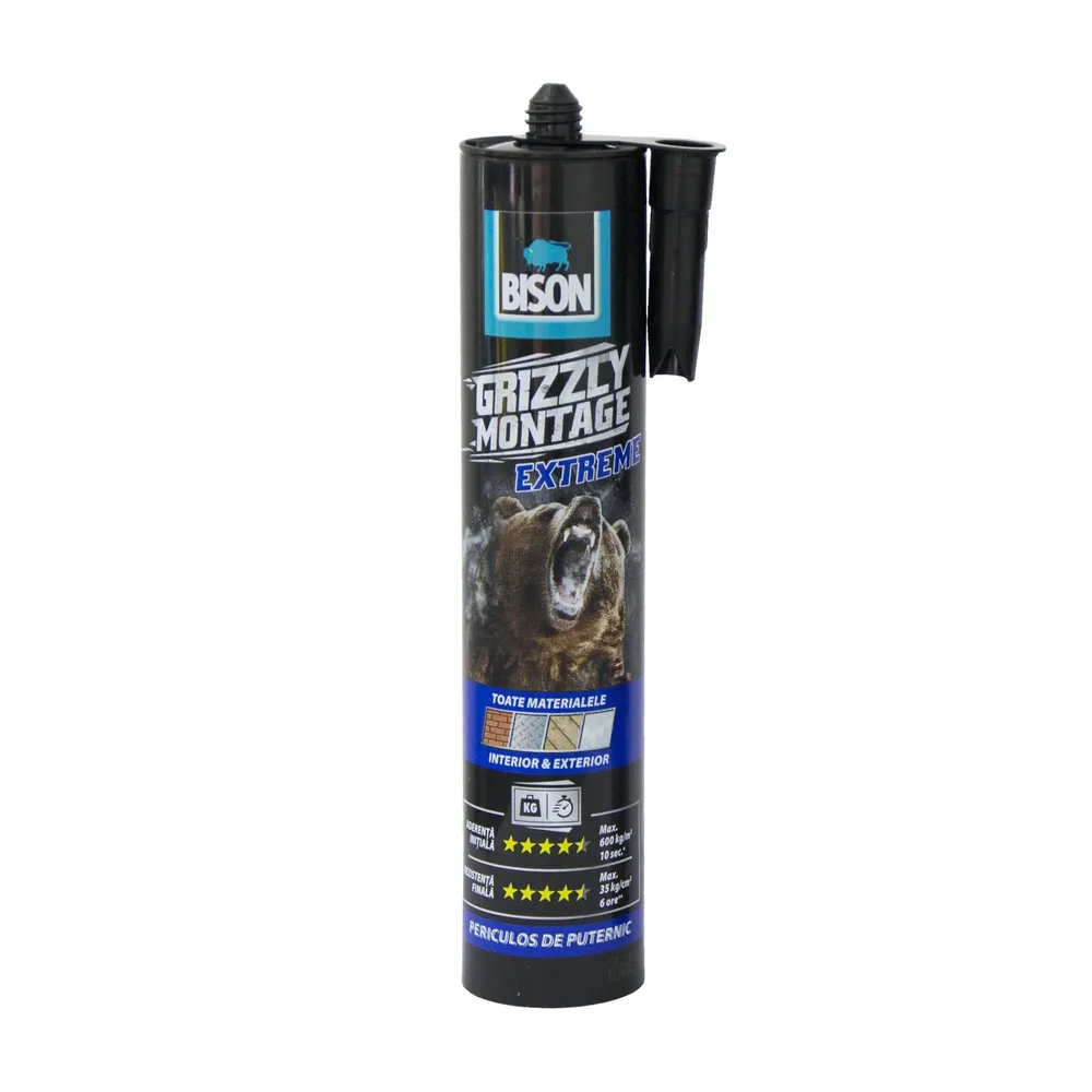 Adeziv Bison Grizzly Montage Extreme, de asamblare si montaj, universal, 435 g, alb