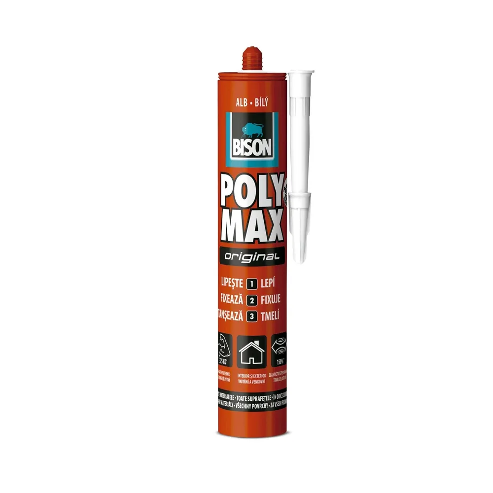 Adeziv Bison Polymax, de asamblare si montaj, 465 g, alb