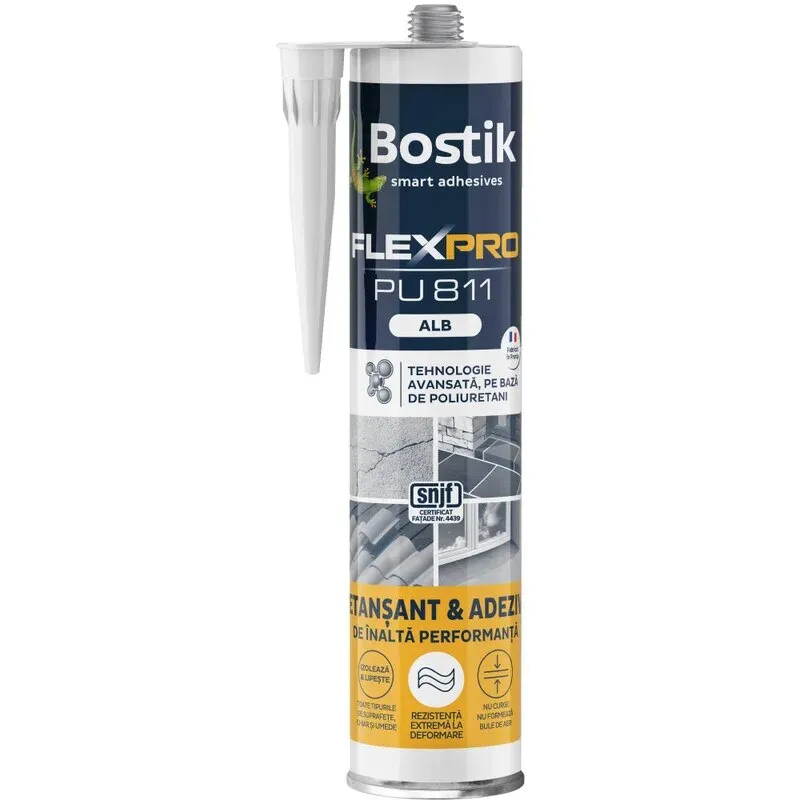 Adeziv Bostik PU 811 FlexPro 300 ml, alb, pentru asamblare si montaj