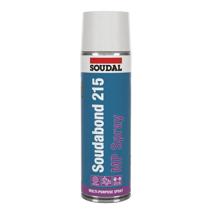 Adeziv de contact pentru multilple suprafete, Soudal Soudabond 215 MP Spray, interior / exterior, transparent, 500 ml