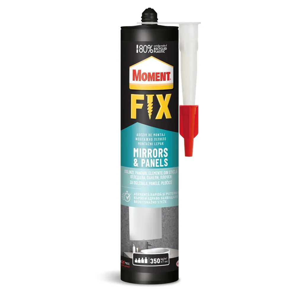 Adeziv montaj pentru oglinzi/sticla, Moment Fix Mirrors & Panels, interior / exterior, 400 g