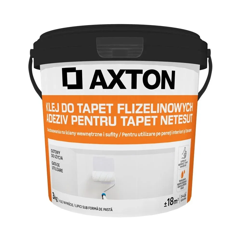 Adeziv pasta pentru tapet netesut, Axton, 3 kg, utilizare interioara, consistenta cremoasa
