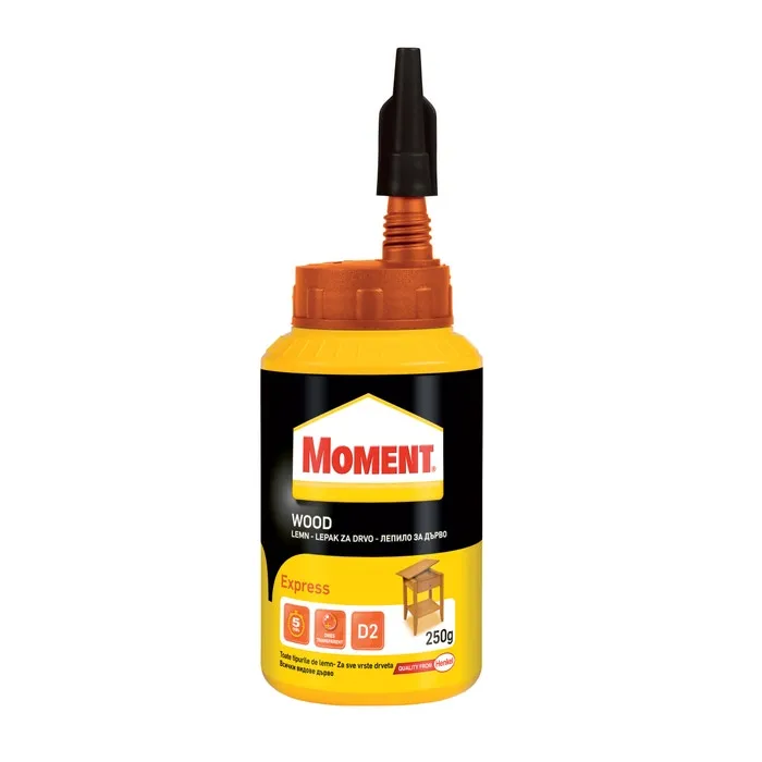 Adeziv pentru lemn, Moment Wood Express, interior, alb, 250 g
