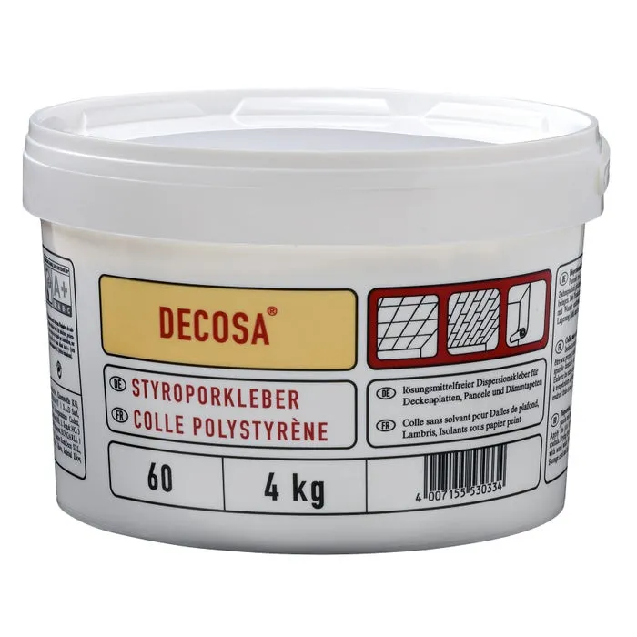 Adeziv pentru placi si profile decorative din polistiren, Decosa, interior, alb, 4 kg