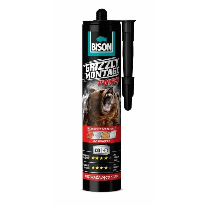 Adeziv pentru suprafete multiple, Bison Grizzly Montage Power, interior, alb, 370 g