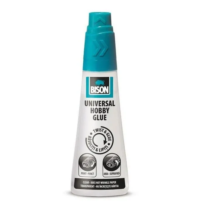 Adeziv pentru suprafete multiple, Bison Universal Hobby, interior / exterior, transparent, 95 ml