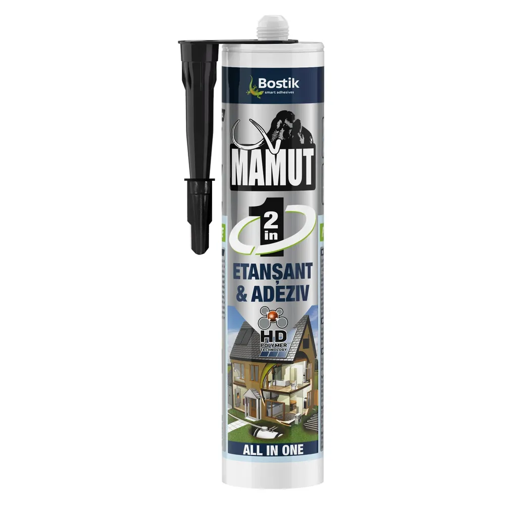 Adeziv pentru suprafete multiple, flexibil, Mamut Universal 2 in 1, interior / exterior, negru, 290 ml