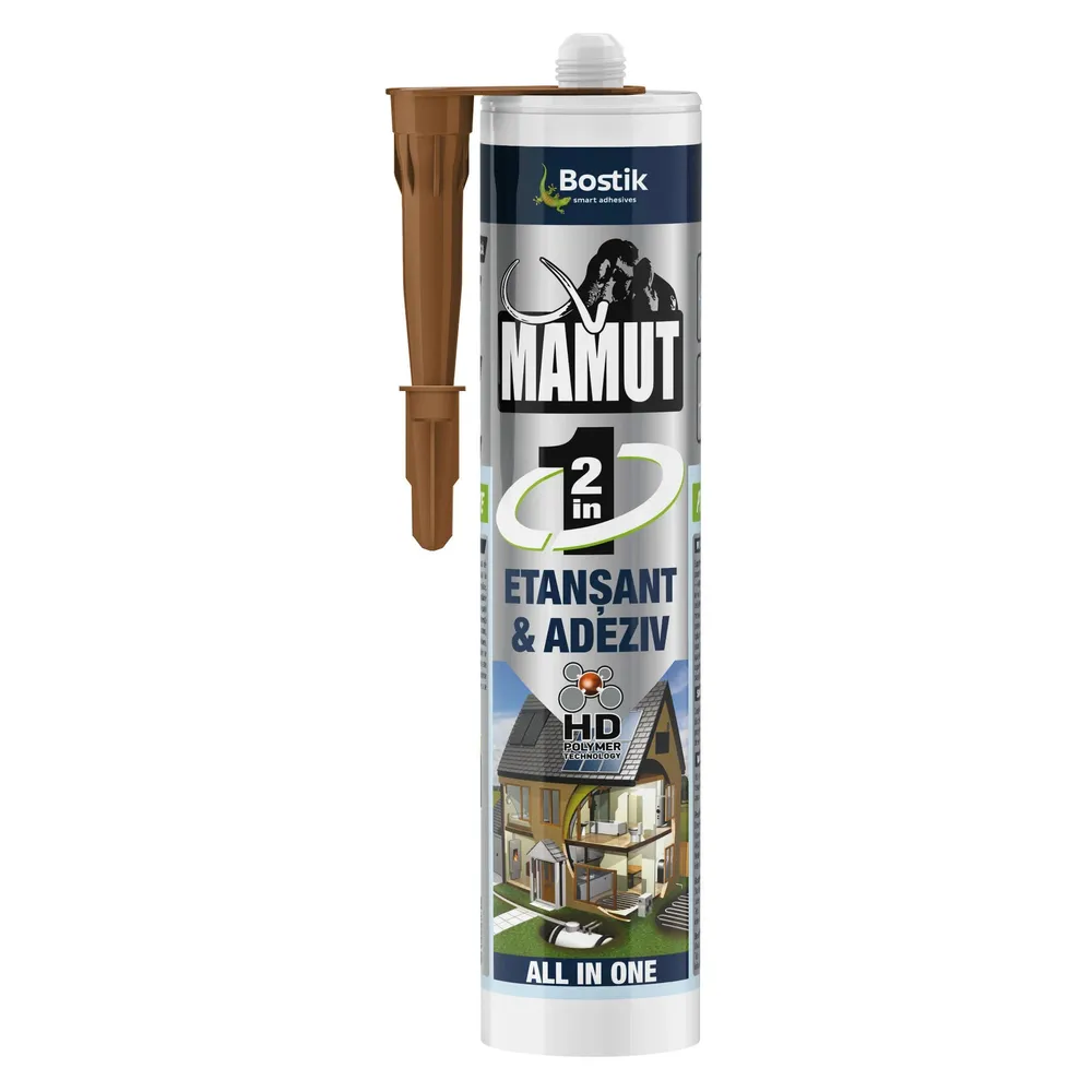 Adeziv pentru suprafete multiple, flexibil, Mamut Universal 2 in 1, interior / exterior, maro, 290 ml
