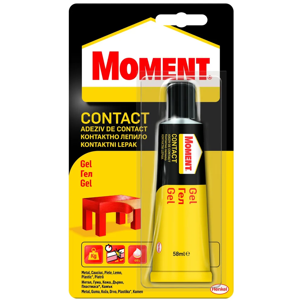 Adeziv pentru suprafete multiple, Moment Contact Gel, interior / exterior, 58 ml