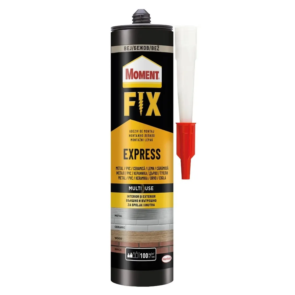 Adeziv pentru suprafete multiple, Moment Fix Express, interior / exterior, bej, 375 g