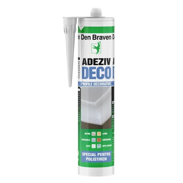 Adeziv placi si profile decorative din polistiren Den Braven Deco Adhesive, interior, 280 ml