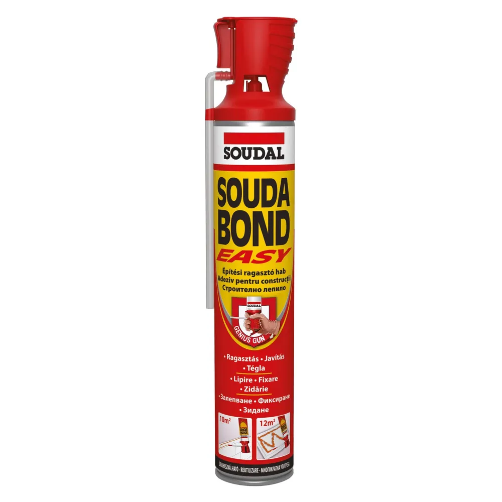 Adeziv poliuretanic pentru constructii, Soudal Soudabond Easy, cu aplicare manuala, 750 ml