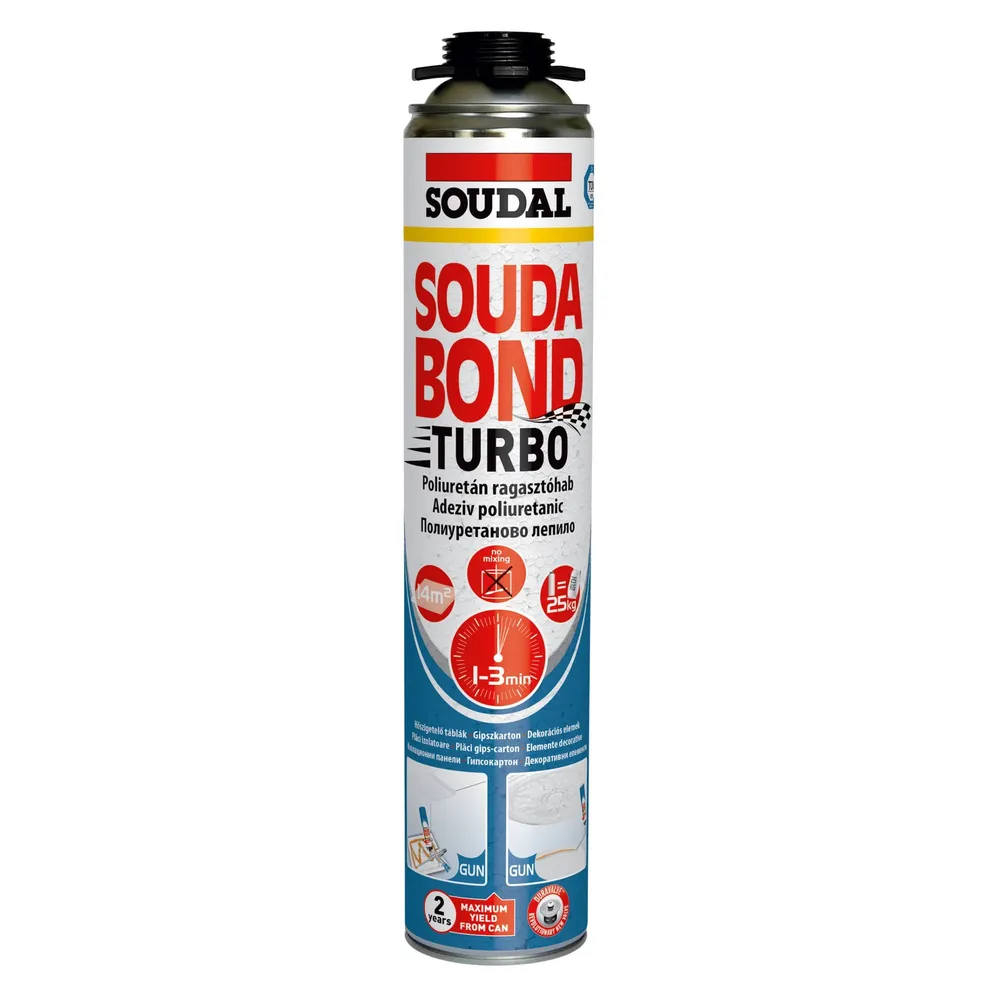 Adeziv poliuretanic, Soudal Soudabond Turbo Gun, aplicare cu pistol, 750 ml
