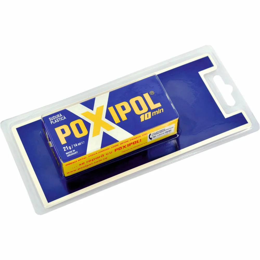 Adeziv Poxipol, de reparare, pentru metal, actionare rapida, 14 ml, gri