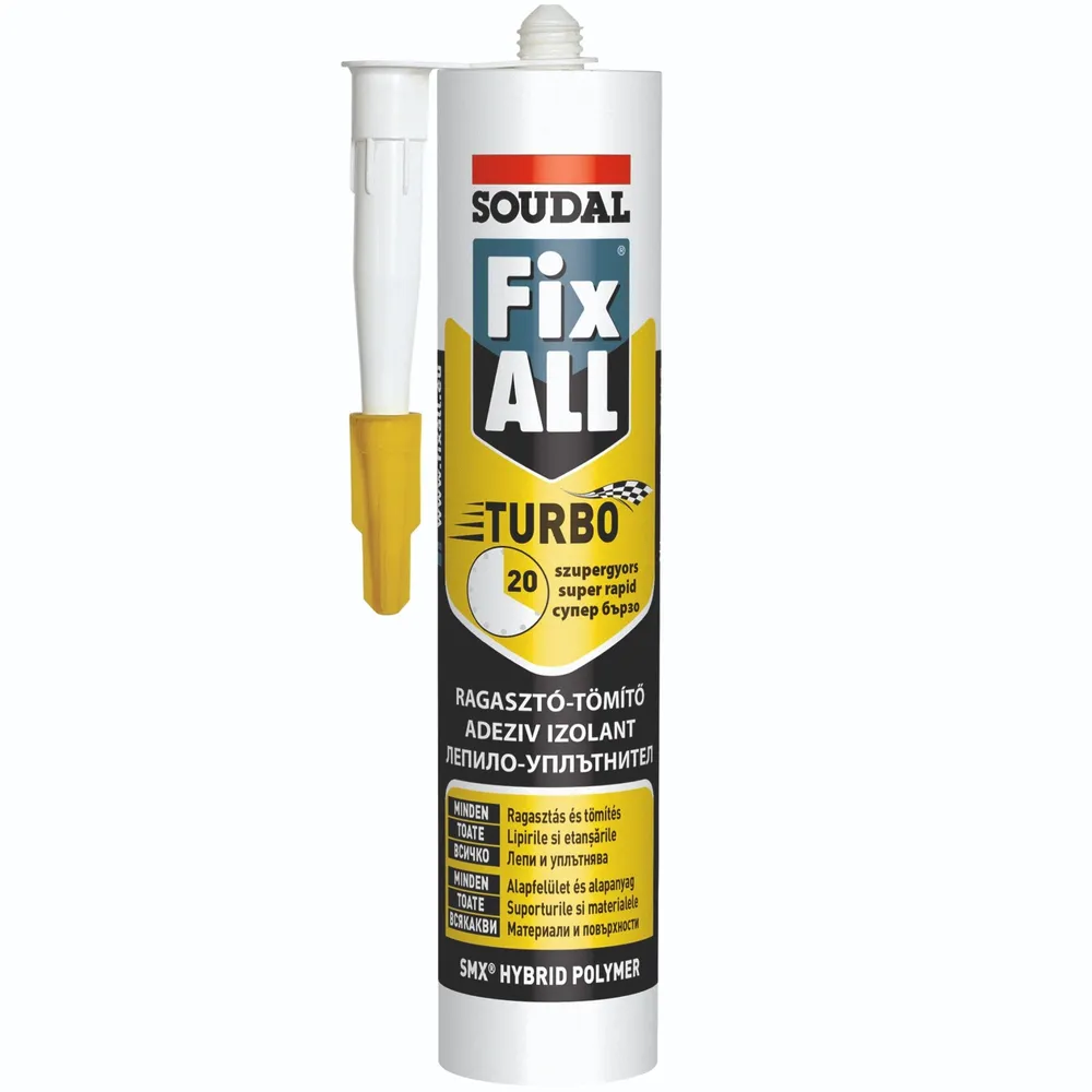 Adeziv Soudal Fix All Turbo, de asamblare si montaj, polimeric, actionare rapida, 290 ml, alb
