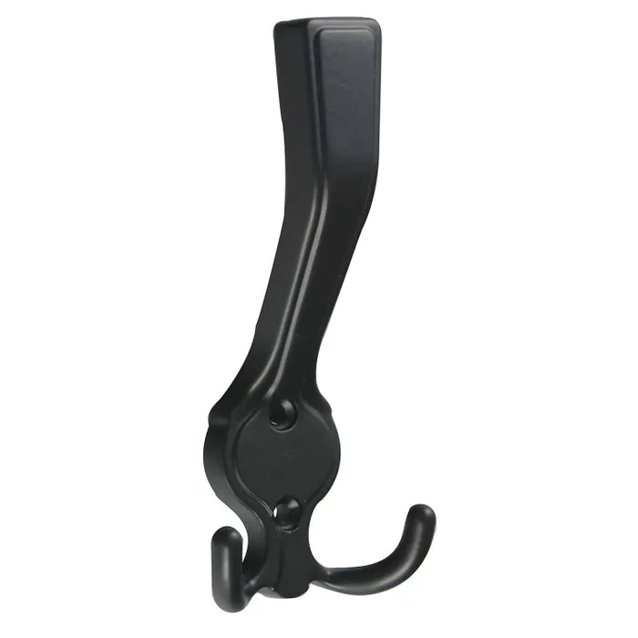 Agatatoare cuier mobila cu 3 carlige, aluminiu, negru, pentru baie, dormitor, hol, prindere pe mobila / perete, 495.20.19
