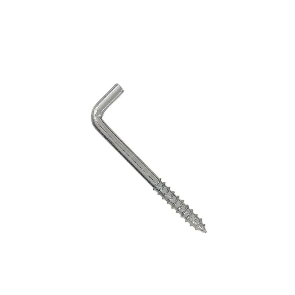 Agatator tip L, cu filet, pentru lemn, din otel, zincat alb, SEA 26723, 6 x 100 x 19 mm