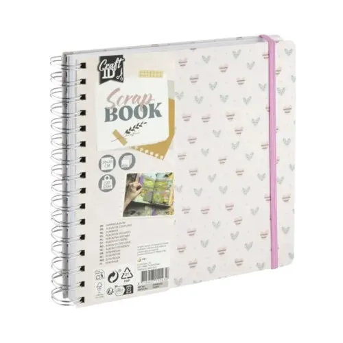 Album scrapbook inimi 20x20 cm, 40 foi