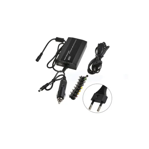 Alimentator laptop universal 100W 220V/12V + USB cu 8 mufe
