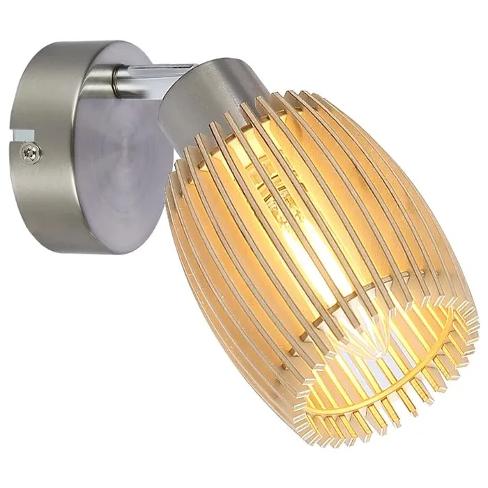 Aplica Blind KL161001, 1 x E14, lemn natur + nichel, modern