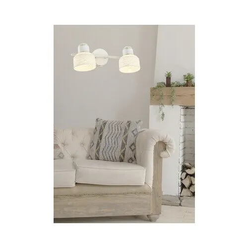 Aplica cu spoturi vintage Klausen Grass E27 max. 2x40W, alb patinat