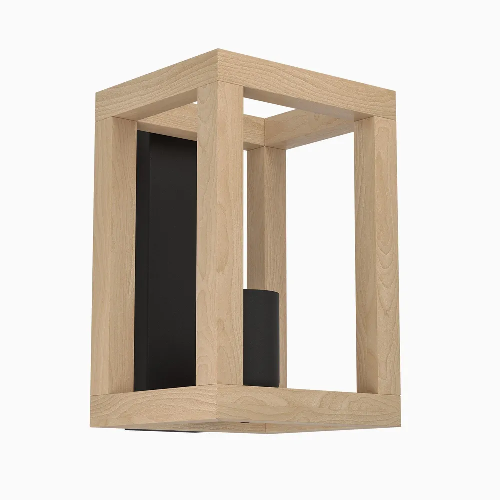 Aplica Elgort, 1 x E27, 40W, negru lemn
