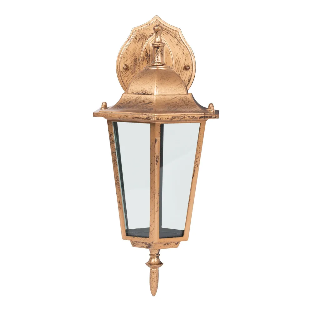 Aplica exterior Corona, 1 x E27, 60 W, IP44, orientare in jos, auriu antic