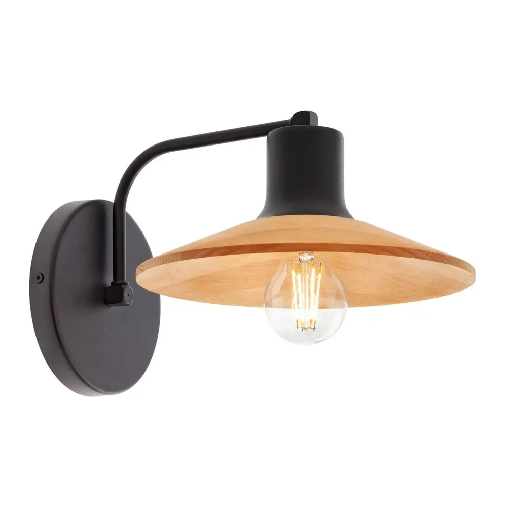 Aplica Fresno 01-4053, 1 x E27, negru + lemn, modern
