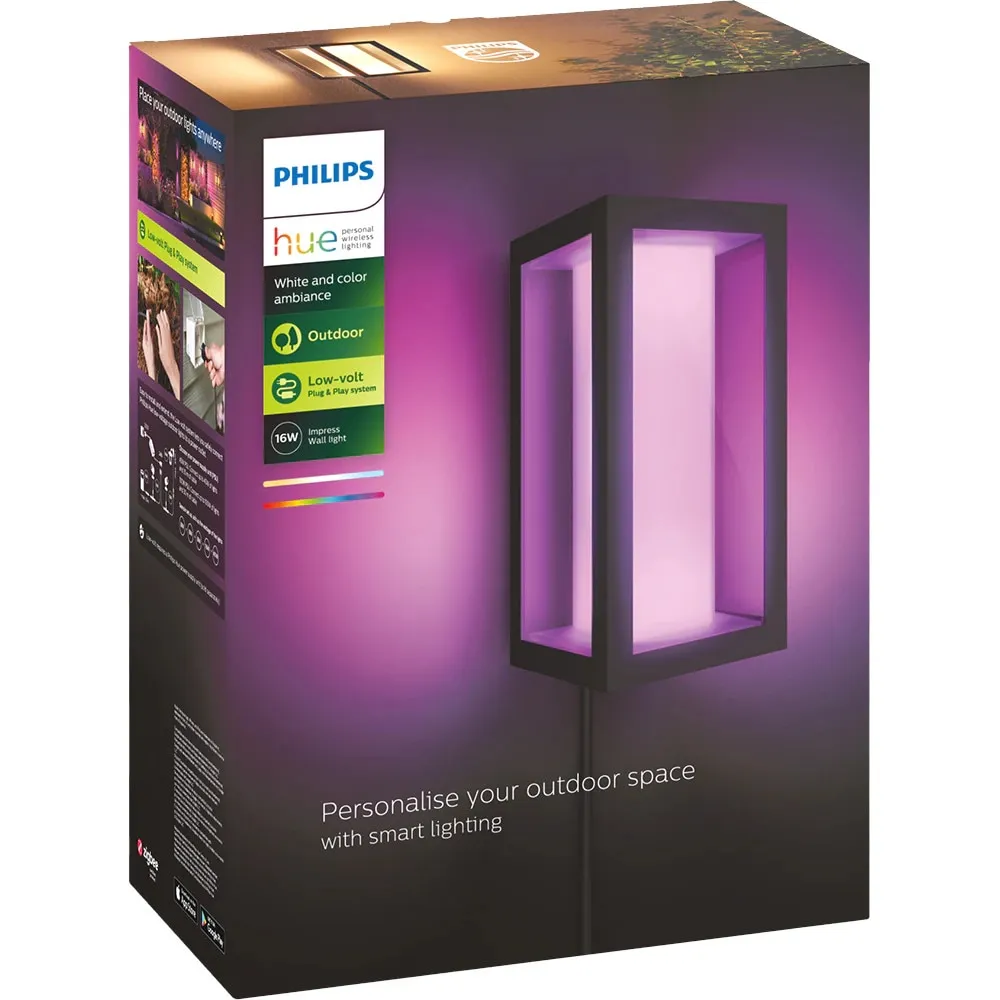 Aplica LED Philips Hue Impress, 8W, negru, IP44