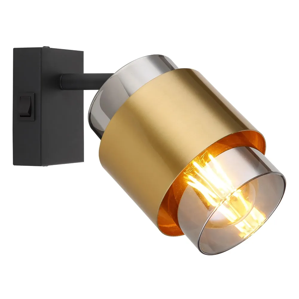Aplica Milley 15560-1, 1 x E27, negru mat + auriu, modern