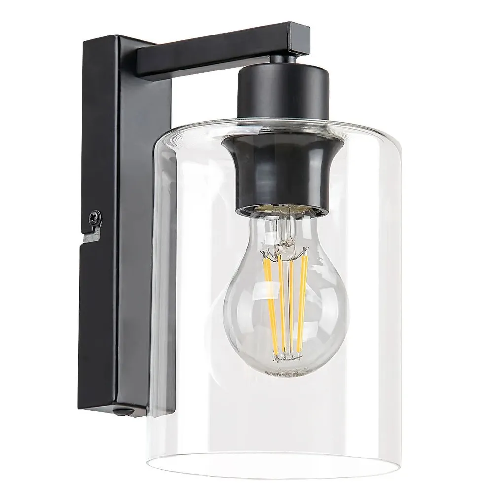 Aplica Miroslaw 5077, 1 x E27, neagru + transparent, industrial