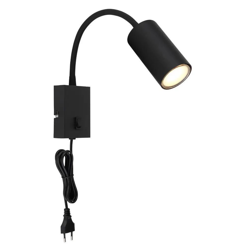 Aplica Robby 57911WB cu fir, 1 x GU10, negru mat, modern