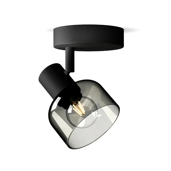 Aplica Sleet, 1 x E14, negru + fumuriu, modern