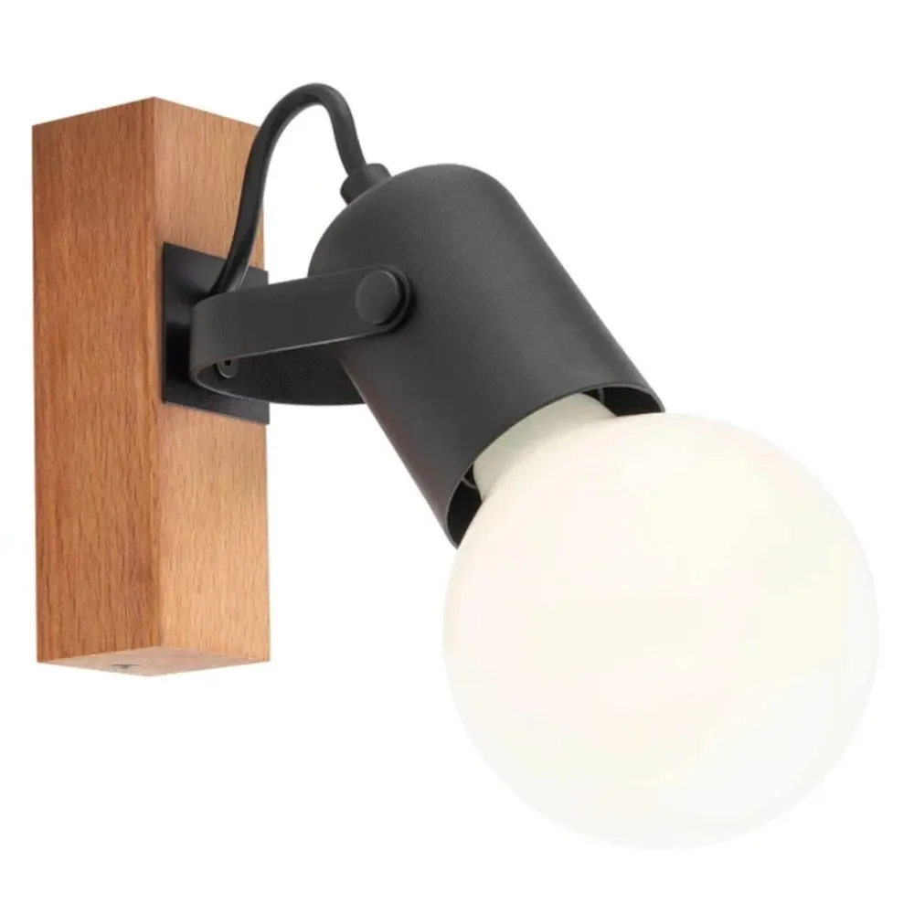 Aplica Taffi 01-2415, 1 x E27, negru, modern