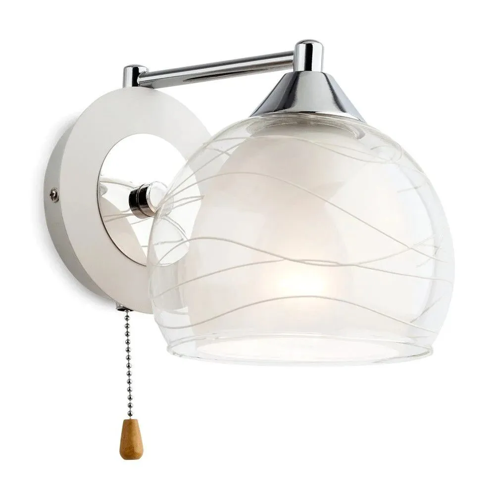 Aplica Vivienne 01-1052, 1 x E27, alb + crom, clasic