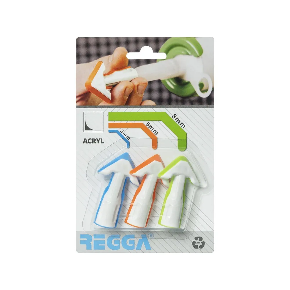Aplicator Regga pentru sigilant acrilic, forma plata, 3, 5, 8 mm, set 3 bucati