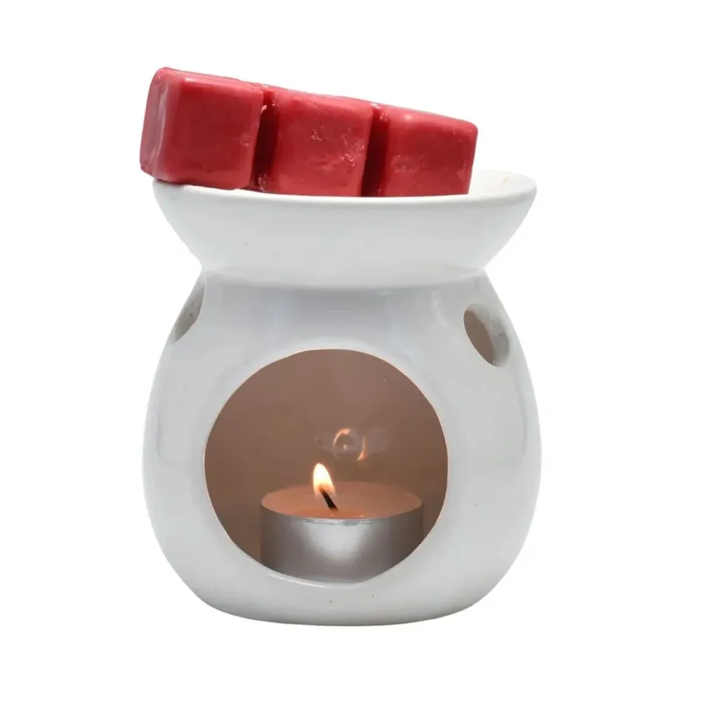 Aromatizor si ceara parfumata Celebration, Aroma Land, ceramica, alb, 10.5 x 19.5 cm