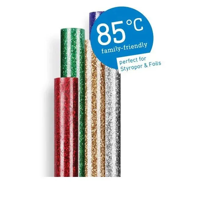 Baghete adeziv multicolor, pentru lipire, Steinel Cristal Glitzer 85, 7 mm, set 16 bucati