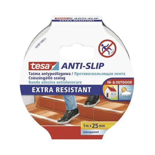 Banda adeziva anti-alunecare Tesa transparenta 5m x 25mm