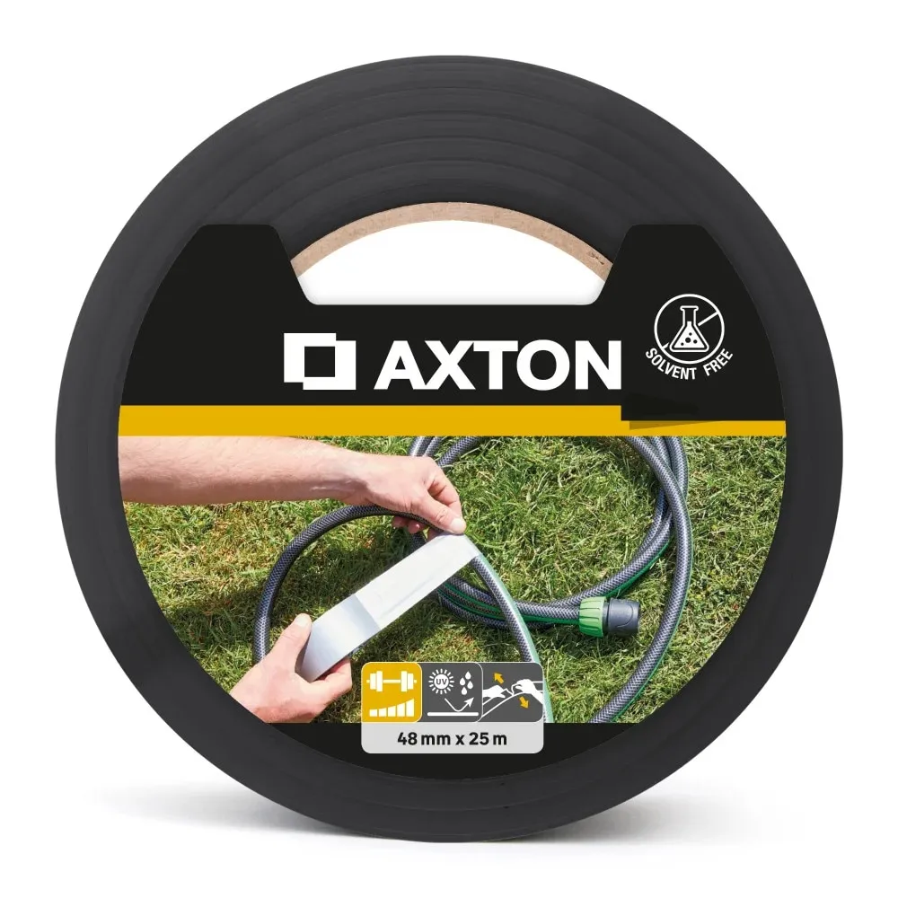 Banda adeziva Axton, 48mm x 25m, negru, rezistenta la apa si UV