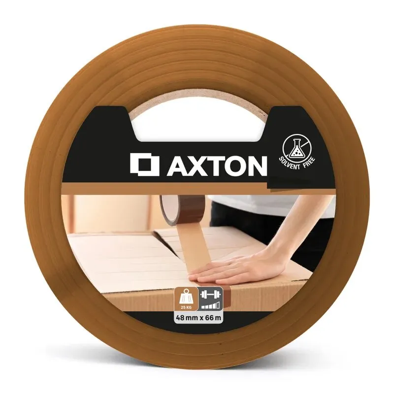 Banda adeziva Axton, 48mm x 66m, maro, 1 bucata